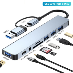 【Free shipping】8-IN-2 USB HUB 3.0 USB Type C HUB Dock Station 5Gbps High Speed Transmission USB Splitter Type C to USB OTG Adapter For Macbook Pro