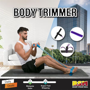 2 Tube Pull Rope Foot Pedal Puller Fitness Exercise Sit Up Strecthing Elastic Band Pilates Yoga Alat Senaman Yoga