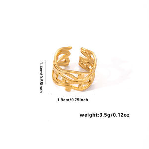 European and American Fashion ins Simple Style Titanium Steel Ring 18k Gold-plated Irregular Geometric Stainless Steel Womens Jewelry Hot Sale