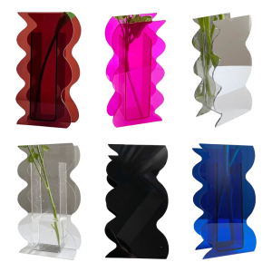 Geometric Flower Vases Clear Hydroponic Display Decorative Art Object Safe Nontoxic Acrylic Pet Friendly Design