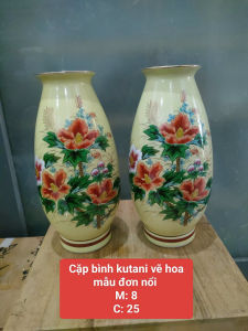 Cặp bình hoa kutani hoa mẫu đơn xinh xỉu gốm Nhật❤️❤️❤️