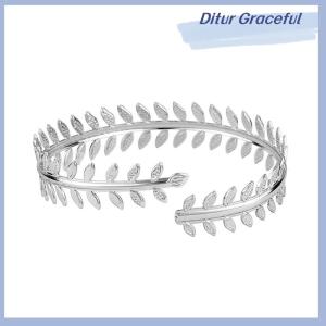 Ditur Fashion Arm Bracelet for Women Girls Mental Open Upper Arm Bangle Bracelet Simple Adjustable Armlet Armband