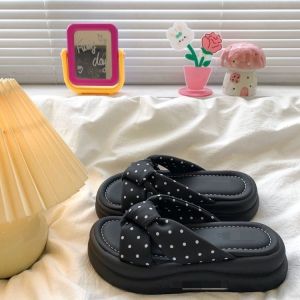 Free Shipping Korean-Style Polka Dot Platform Sandals 2026 Summer New Collection Perfect For A Youthful And Versatile Look Suitable For Wearing With Dresses
