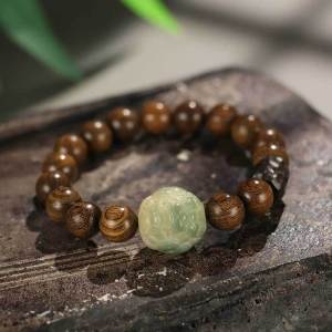 【discount store】Golden Bodhi Pixiu Bead Couple Bracelet Female Literary Ethnic Style Black Sandalwood Jewelry Lucky