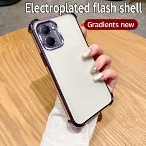Luxury Plating Case For Realme C33 RMX3624 Clear Shockproof Camera Protection Cover