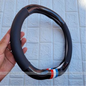 Vỏ bọc vô lăng xe hơi Peugeot 4008 5008 2008 loại carbon d cut 2 đầu có lỗ thông hơi thoáng khí cao cấp