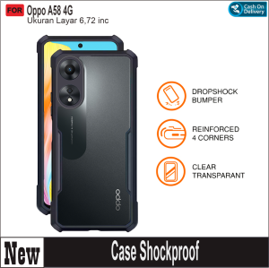 Casing Oppo A58 4G Case Fusion Armor Shockproof Transparan