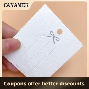 【 CANAMEK 】 50PCS White Hairpin Card Trinket Bow Display Cards Cardboard Packing Paper