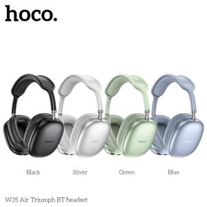 Tai nghe chụp tai bluetooth pin trâu HOCO W35 AIR headphones 45h nghe nhạc mic đàm thoại - Hàng chính hãng