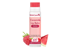 WishCare Tinted Ceramide Lip Balm with SPF50 PA+++ - Kojic Acid & Niacinamide - For Lip Lightening & Protection 5gm