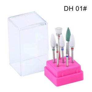 IFFINE 7Pcs cương gốm sứ Đầu khoan móng tay Cầu vồng đầy màu sắc Cacbua vonfram Đầu khoan móng tay bằng gốm Thân dao 2.35mm Dụng Cụ Trang Trí Móng Tay Dành cho làm móng tay móng chân và nghệ thuật trang trí móng