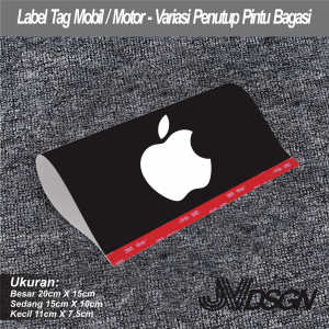 apple - Label Tag Mobil - Variasi Penutup Pintu Bagasi - Hiasan Stiker Lego Mobil Viral