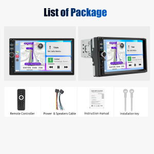 ESSGOO 7018B 1/2 Din Car Stereo Audio Radio Bluetooth 7" HD 2Din 7 inch Touch Screen Monitor MP5 Player TF FM USB Rear View Camera