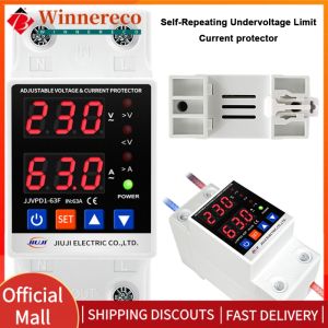 Electrical Circuitry Over Under Voltage Protector 63A 220V with Dual Digital Screen Adjustable Voltage Safety Device