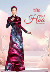 (siêu phẩm) Vải áo dài đẹp Thái Tuấn thiết kế độc quyền hoạ tiết đều - in KTS trên mộc vải lụa kim tuyến có giãn