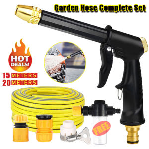 5M-30M Portable Hose for Water PVC Hose Garden Hose High-Pressure Water Gun Car Washing Spray for Gardening & Cleaning