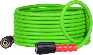 YAMATIC Super Flexible Pressure Washer Hose 3200 PSI for Power Washer Replacement Kink Resistant Extension with Leak-Free M22 Thread Connector 1/4" Green