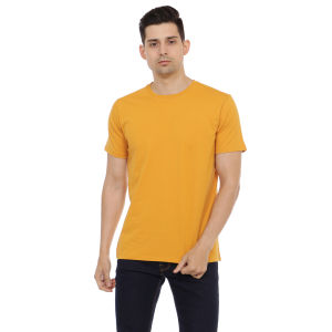 Kaos Polos Pria Oneck Lengan Pendek Bahan Katun Combed 30s Warna Mustard
