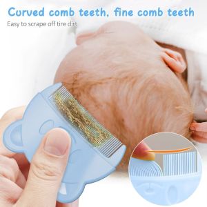 Baby Fetal Head Comb Infant Bathing Soft Brush Hair Cleaning Supplies Head Massager Curved Teeth Comb Baby Personal Care