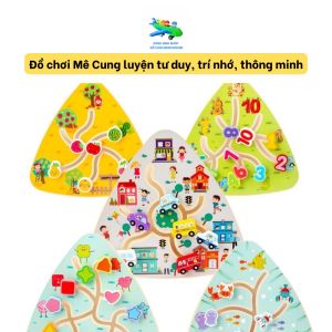 Đồ chơi Bảng Mê Cung Montessori - Trò Chơi Gỗ Phát Triển Tư Duy Học Tập Kỹ Năng Tay Mắt Cho Trẻ