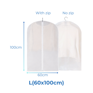 Thickened Dustproof Waterproof Bag For Clothes | Transparent Suit Bag Zipper | Washable & Reusable Hanging Garment Cover