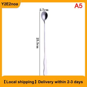 【Local shipping】 1pc creative stainless steel long handle coffee spoon stirring ice spoon