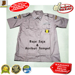 Baju PDH Satpam Coklat Lengan Pendek Terpisah / Seragam PDH Satpam Security Coklat Model Terbaru