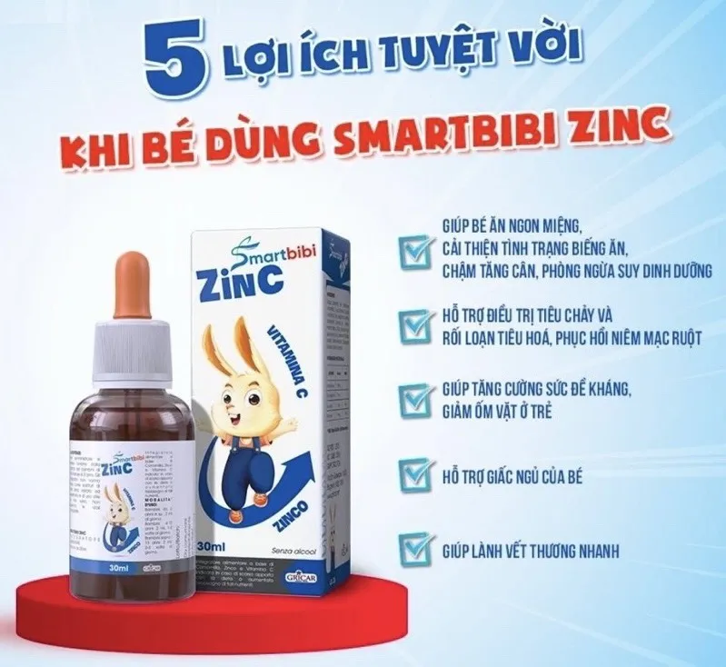 Siro Kẽm SmartBiBi ZinC Giúp bé ăn ngon, giảm biếng ăn và tăng sức đề kháng tốt 30ml | Lazada.vn