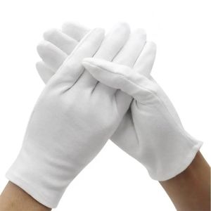6Pairs White Cotton Work Gloves for Dry Hands Ceremonial Handling Film Jewelry Silver Inspection Gloves Household Cleaning Tool
