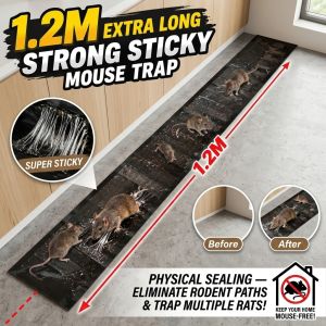 1.2m Extra Large Sticky Mouse Trap Powerful Rat Glue Board Strong Adhesive Rodent Trap Mice Catcher for Home Kitchen Garage Storage Room