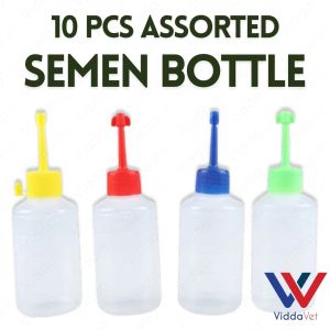 Assorted Color Cap Semen Bottle 100ML Set Of 10 Pieces for pig artificial insemination squeeze bottles