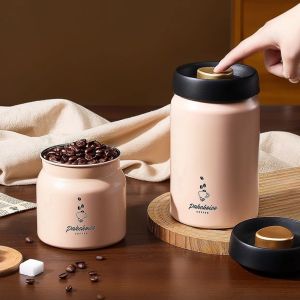 RERAT Stainless Steel Vacuum Coffee Container Moisture-Proof Thickened Food Storage Jar Multi-functional Rust-proof Tea Spice Container Kitchen Storage