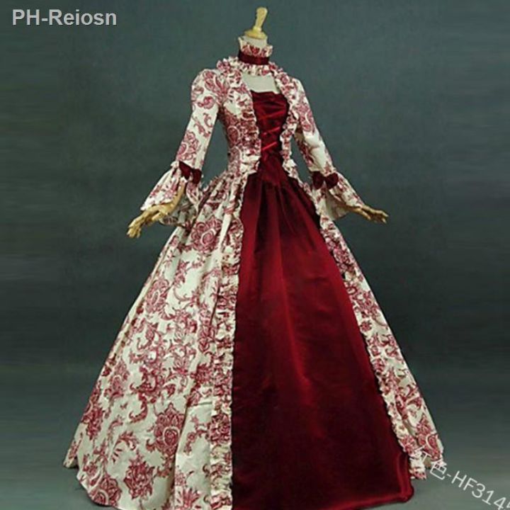 Retro Style Robe Princess 🏅👚 Cosplay Medieval Renaissance Gown Robe Palace Princess Dress Adults ...