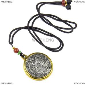 [COD] WEICHENG Saint Benedict Medal Pendant Necklace Exorcism Charms Protection From Jewelry Gift