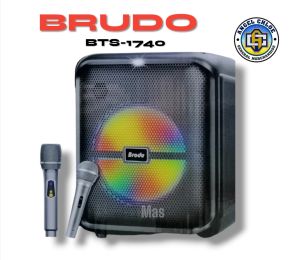 Brudo 1740 Portable Bluetooth Karaoke Speaker fm USB mode two microphone included