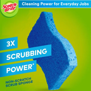 3M Scotch Brite Non Scratch Scrub Blue Sponge 521 Dish Wash Job Span Basuh Pinggan (1 Pc/Pack)
