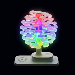 Aesthetic Spiral Tree Night Light Touch Control RGB LED Table Lamp 15W Wireless Phone Charging Pad For Smartwatches Earbuds Auto Rotating Home Decor Bedroom Lighting