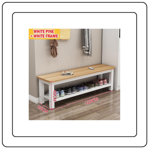 【JJ HOME】Wooden Shoe Bench Shoe Rack Stool Household Shoe Changing Stool Bench Thickened