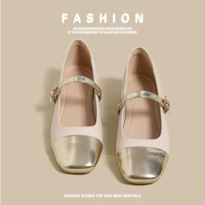 G7 Sheepskin Genuine Leather Mary Jane Shoes 2025 Spring and Summer New Style Little Color Block Flat Shoes French Style Shallow Mouth Leather Shoes 7/7