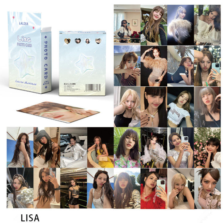 50pcs/box%20BLACKPINK%20Laser%20Photocard%20LISA%20JENNIE%20ROSE%20JISOO%20Kpop%20Album%20Lomo%20Cards%20Postcards%20-%20Image%206