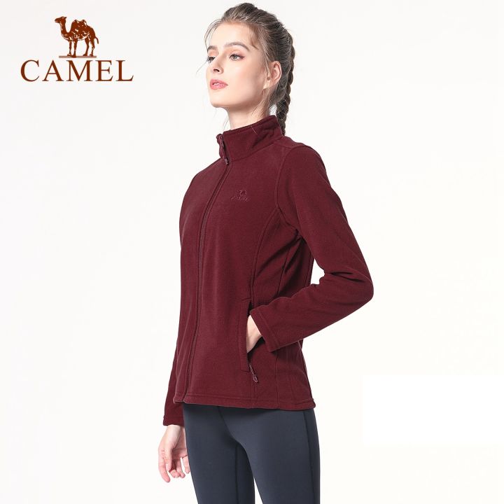 Camel เสื้อกันหนาวผู้หญิง,เสื้อกันหนาวปักลายแขนยาวมีซิปแฟชั่นสำหรับฤดูใบไม้ผลิฤดูหนาว