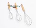 Stainless Steel Wood Grain Egg Whisk  small medium large size. 