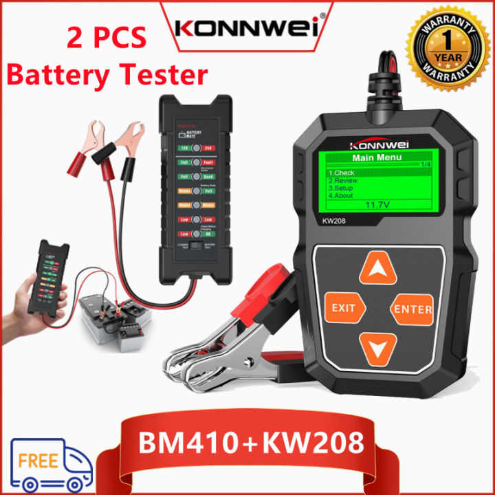 KONNWEI KW208 12V Car Battery Tester Support 1002000CCA 30220AH GEL