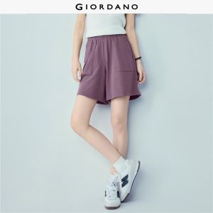 Giordano Beau Monde Women 100% cotton elastic waist french terry shorts Free Shipping 13406453
