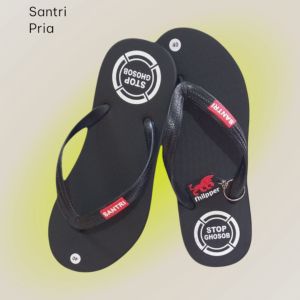 Santri Sandal Jepit Pria Alas Kaki Cowok Dewasa (Bahan Karet Warna Merah/Hitam Size 39-43)
