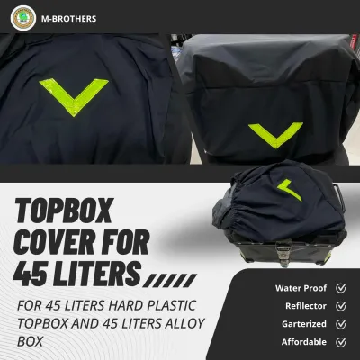 Topbox cover water proof garterized with reflector for 45 liters and 55 liters