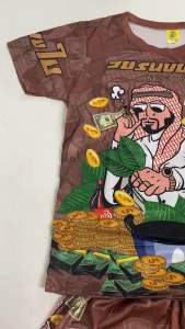 ชุดขาสั้นแขนสั้น Care Bear สำหรับเด็ก 4-8 ขวบ