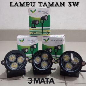 LAmpu led sorot 3 watt lampu taman tancap 3 mata putih dan kuning