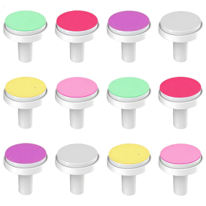 12Pcs Baby Nail File Replacement Heads 6 Grits Grinding Heads For Infant Nail Care Plastic 2 Boxes Included