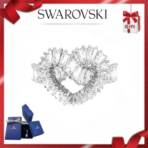 🔥Swarovski🔥 S925 sterling silver series Womens Fashion {new style} Ring Mixed Cut Heart Shape White Crystal Gemstone Matrix Ring Birthday Gift Valentines Day Gift